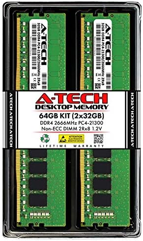 ערכת A-Tech 64GB RAM עבור Dell Optiplex 7090, 7080, 7071, 5090, 5080, 3090, 3080 | DDR4 2666 MHz DIMM PC4-21300